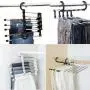 Drop ship 5 in 1 Multi-functional Pant Rack Shelves Space Safer Stainless Steel Magic Wardrobe Clothing Hangers For Clothes Rack Drop ship 5 in 1 Multi-functional Pant Rack Shelves Space Safer Stainless Steel Magic Wardrobe Clothing Hangers For Clothes Rack