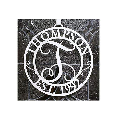 Personalized Door or Wall Metal Sign with Family Name and EST. Date - Optional Hanger - Color Options Personalized Door or Wall Metal Sign with Family Name and EST. Date - Optional Hanger - Color Options