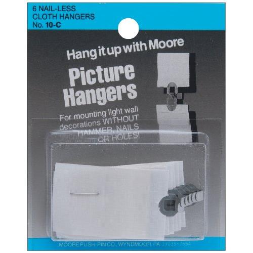 Picture Hangers 6/Pkg-Nail-Less Cloth