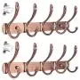 WEBI Coat Rack Wall Mounted,5 Hooks for Hanging Coats,Hook Rack,Hook Rail,Coat Hanger Wall Mount,Antique Copper,2 Packs