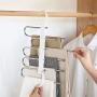HJYPYJ Magic Hanger,Adjustable Folding Hanger,Multi-Layer Storage Stainless Steel + PP + PVC Trouser Hangers,Suitable for Storage,Drying Not Easily Deformed/Gray / 2 pcs