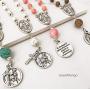 Rosary, Rear View mirror Hangers, St. Christopher,Car Crucifix,communion favors,Auto Rosary,easy hang,First Communion Gift,Confirmation Gift