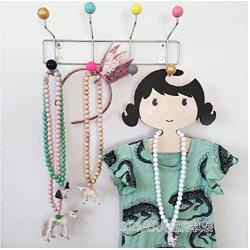 5pcs Random Color Cute Cartoon Princess Girls Wooden Children Clothes Hanger Nordic Style Wood Coat Rack Baby Hanger Kids Room Decoration Hook