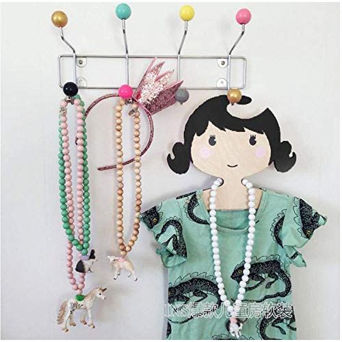 5pcs Random Color Cute Cartoon Princess Girls Wooden Children Clothes Hanger Nordic Style Wood Coat Rack Baby Hanger Kids Room Decoration Hook