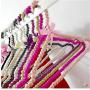 5pcs Random Color 40cm High-Grade Pearl Clothing Hangers Women Plastic Hanger Clothes Rack Wedding Dress Hangers