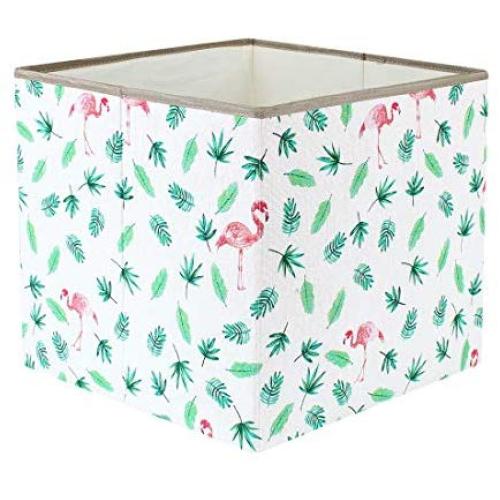 PICCOCASA Collapsible Storage Basket Bin, Flodable Cubes Boxes Baskets Containers Organizer, Home Organizer Solution for Office Bedroom Closet Toys Laundry 13" x 13" x 13" Red Flamingo Style PICCOCASA Collapsible Storage Basket Bin, Flodable Cubes Boxes Baskets Containers Organizer, Home Organizer Solution for Office Bedroom Closet Toys Laundry 13" x 13" x 13" Red Flamingo Style