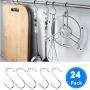 24 Pack Dreecy Metal S Hooks - S Shaped Hanging Hooks 3.5" Pan Pot Hanger for Kitchen,Bathroom,Bedroom and Office