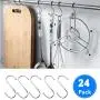 24 Pack Dreecy Metal S Hooks - S Shaped Hanging Hooks 3.5" Pan Pot Hanger for Kitchen,Bathroom,Bedroom and Office