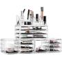 Felicite Home Acrylic Jewelry and Cosmetic Storage Boxes Makeup Organizer Set, 4 Piece