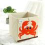 PICCOCASA Foldable Toy Storage Bins Square Cartoon Animal Storage Boxes Eco-Friendly Fabric Storage Cubes Organizer for Bedroom Playroom No Lid Red Crab Pattern 13