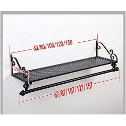 coat rack Wrought iron coat rack wall mounted wall coat hanger black coat rack clothes display rack (Size : 60cm)