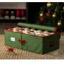 ZOBER Underbed Christmas Ornament Storage Boxes with Zippered Closure - Stores up to 36 Standard Christmas Ornaments 4 - Inch, and Xmas Holiday Accessories, Storage Container with Dividers ZOBER Underbed Christmas Ornament Storage Boxes with Zippered Closure - Stores up to 36 Standard Christmas Ornaments 4 - Inch, and Xmas Holiday Accessories, Storage Container with Dividers