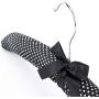 HANGERWORLD 3 Black and White Polka Dot 17inch Satin Padded Top Garment Clothes Coat Hangers