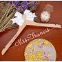 Personalized bridal hanger, Living Coral Name Wedding Hanger With Date Engraved on the Left Side