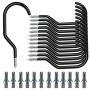 Bike Hooks, Esfun 12 Pack Heavy Duty Bike Hanger Wall Ceiling Bike Storage Hooks with 12 Pack Bolts for Garage - Fits All Type Bicycle, Easy On/Off - Black
