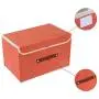 Zonyon Storage Bin with Lid, Fabric Foldable Storage Cube Box,Closet Organizer,Nursery Hamper Basket with Handle for Home, Entryway, Bedroom, Playing Room, Office, Living Room,Orange,2 Packs