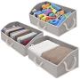 StorageWorks Closet Storage Bins, Trapezoid Storage Box, Fabric Bins and Baskets, Mixing of Gray, Brown & Beige, Jumbo, 3-Pack