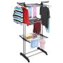 Granta Store Modern 3 Tier Stainless Laundry Organizer Folding Drying Rack Clothes Dryer Hanger Stand