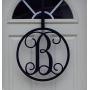 Fancy Script Metal Initial Door or Wall Sign - Optional Door Hanger - Monogram Fancy Script Metal Initial Door or Wall Sign - Optional Door Hanger - Monogram