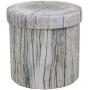 Sorbus Storage Ottoman, 15 Inch Cute 3D Play Room Stool Toy Boxes ? Foldable with Lid ? Perfect Footstool, Pouffe, Hassock, Strong & Sturdy Space Saving Chest (Tree Stump - Gray)