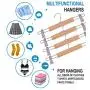 Wooden Pants Hangers with Clips 12 Pack, Wood Skirt Hangers with Adjustable Anti-Rust Clips (8.5inches-13.7inches), Non Slip Pants Clip Hangers for Skirts Trousers Slacks Jeans