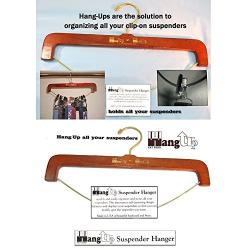 Hold-Ups Patented Hang-up Hardwood Suspender Hanger and Closet Organizer for Suspenders