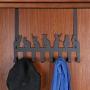 Sumnacon Decorative Over The Door Hooks, Removable Coat Rack Utility Hook with 8 Hooks for Hanging Towel Hat Bag Clothes Fit Up to 1.77" Thickness Door (Cat, Black)