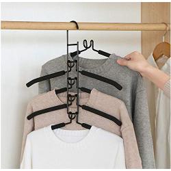 2pcs Random Color Storage Racks Wardrobe Organizer Space Saving Trouser Fishbone Type Towel Clothes Hangers Decoration