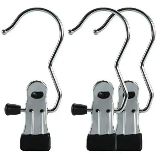 HANGERWORLD 25 Chromed Metal Non-Slip Single Clip Accessory Coat Clothes Hangers Scarves Hats Gloves Boots HANGERWORLD 25 Chromed Metal Non-Slip Single Clip Accessory Coat Clothes Hangers Scarves Hats Gloves Boots