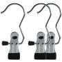 HANGERWORLD 25 Chromed Metal Non-Slip Single Clip Accessory Coat Clothes Hangers Scarves Hats Gloves Boots