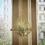 Hanging air plant holder, mobile Himmeli, gold plant hanger, air plant geometric planter, airplant display, home decor gift, octahedron 01 Hanging air plant holder, mobile Himmeli, gold plant hanger, air plant geometric planter, airplant display, home decor gift, octahedron 01