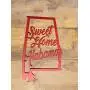 22" Custom Sweet Home Alabama State Shaped Door Hanger 22" Custom Sweet Home Alabama State Shaped Door Hanger