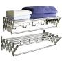 Wgwioo Retractable Folding Clothes Dryer, Wall Mount Towel Hanger