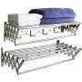 Wgwioo Retractable Folding Clothes Dryer, Wall Mount Towel Hanger
