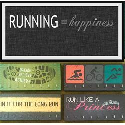 Race Medal Holder/Athletic Medal Hanger - RUNNING = HAPPINESS. Wood Wall Mounted Medal Organizer. CUSTOMIZATION Available