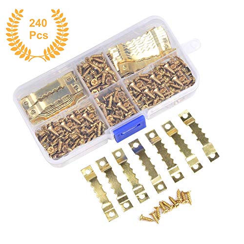 Sawtooth Picture Hangers with Screws - 80 Pack