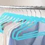 Elaine Karen Deluxe Designer Non Slip Heavy Duty Velvet Hangers ? Blue ? 30pk