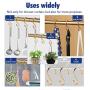 Metal Shower Curtain Hooks，Set of 12 Rings，Rust Resistant S Shaped Hooks Hangers for Shower Curtains, Kitchen Utensils, Clothing, Towels, etc. (Gold)