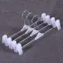 WZP Hanger,Five Loaded Non-Slip Pants Clips,Plastic Hanging Pants Clips,Stainless Steel Telescopic Pants Clips Durable/White/As Shown
