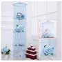 Leoyoubei 43 1/2" Hanging Mesh Storage Basket,4 Tier/Folding Basket/Wall Hanging Storage Baby Clothes Hangers,Toys or Store Gloves,Shawls, Hats and Mittens,Hang Bag Attaches Easily to Any Rod (Blue)