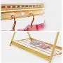 QFFL Clothes Airer, Clothes Drying Rack, Foldable Clothes Drying Rack， Space Saving Retractable Rack Hanger Heavy Duty with 1-Tier Garment Rack 3 Colors Hangers (Color : Gold)