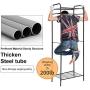 HOME BI Clothing Garment Rack, Clothes Stand Rack Organizer Storage with Hanging Rod and 2-Tier Metal Storage Shelf, 24”W x 15”D x 65”H, Black