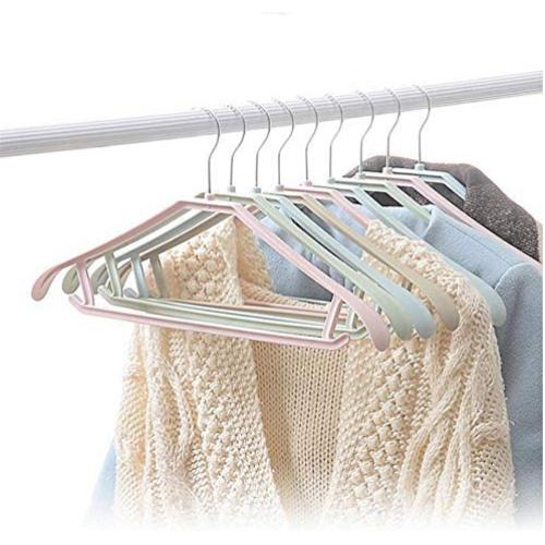 10PCS Anti-Skid Clothes Hangers Suit Hangers Shirts Sweaters Dress Hanger Hook Drying Rack Random Color