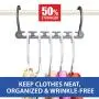Wonder Hanger Max Improved, Pack of 6?Triples The Closet Space for Easy, Effortless, Wrinkle-Free Clothes, Comes Fully Assembled, Grey