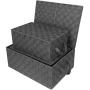 Sorbus Storage Boxes Woven Basket Bin Container Tote Cube Organizer Set Stackable Storage Basket Woven Strap Shelf Organizer Built-in Carry Handles (Woven Lid Baskets - Gray)