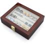 HAWSON Wood Cufflinks Case with Glass Top Ring Storage Organizer for Men and Women Jewelry Storage