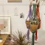 Mini macrame air plant holder, small succulent hanger, cute hanging planter, tillandsia hanger, car mirror charm accessories air plant gifts