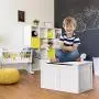 Costzon Toy Storage Chest Organizer, Wooden Toy Boxes with 2 Safety Hinge & Lid for Kids (White)
