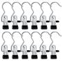 IPOW 12 PCS Portable Laundry Hook Hanging Clothes Pins Stainless Steel Travel Home Clothing Boot Hanger Hold Clips