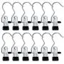 IPOW 12 PCS Portable Laundry Hook Hanging Clothes Pins Stainless Steel Travel Home Clothing Boot Hanger Hold Clips